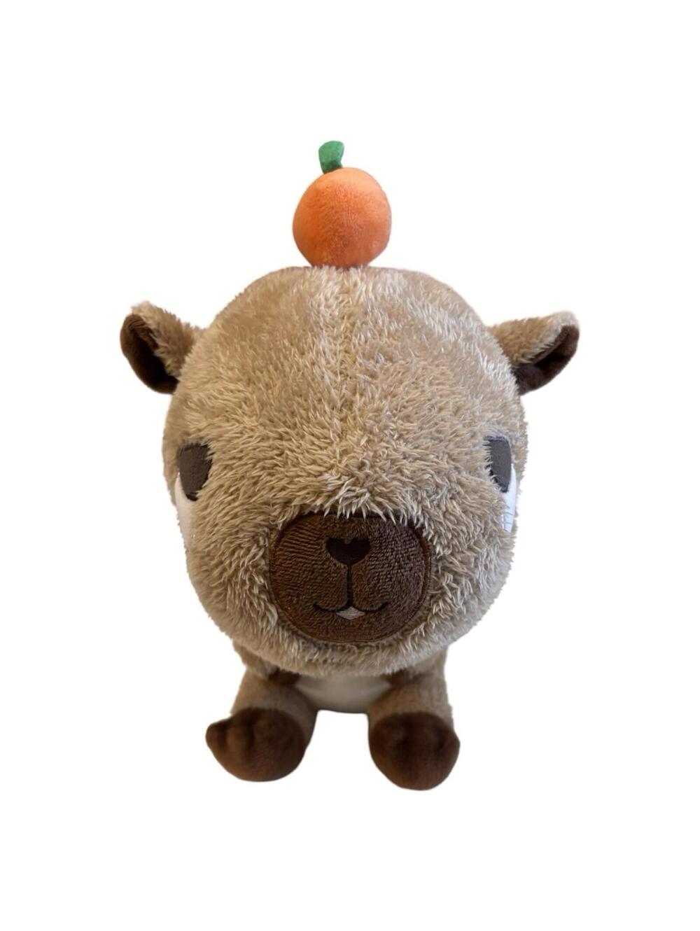 Cuddle Barn Camden The Calm Capybara Plush 12” Mandarin Orange on Head Goals